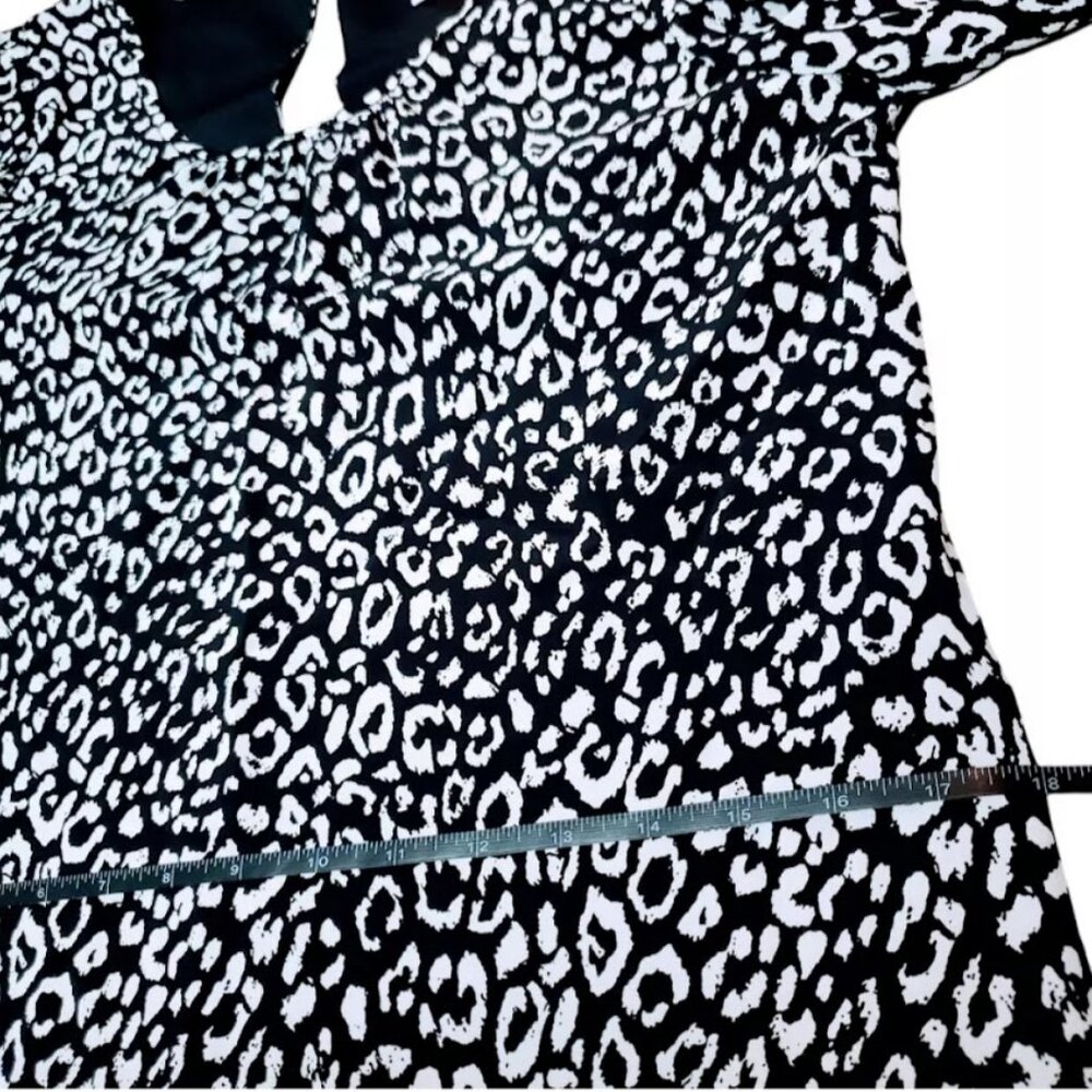 JOIE Angeni Dress, Black White Leopard Cheetah Print Puff Sleeve Casual Boho, S - Picture 14 of 16